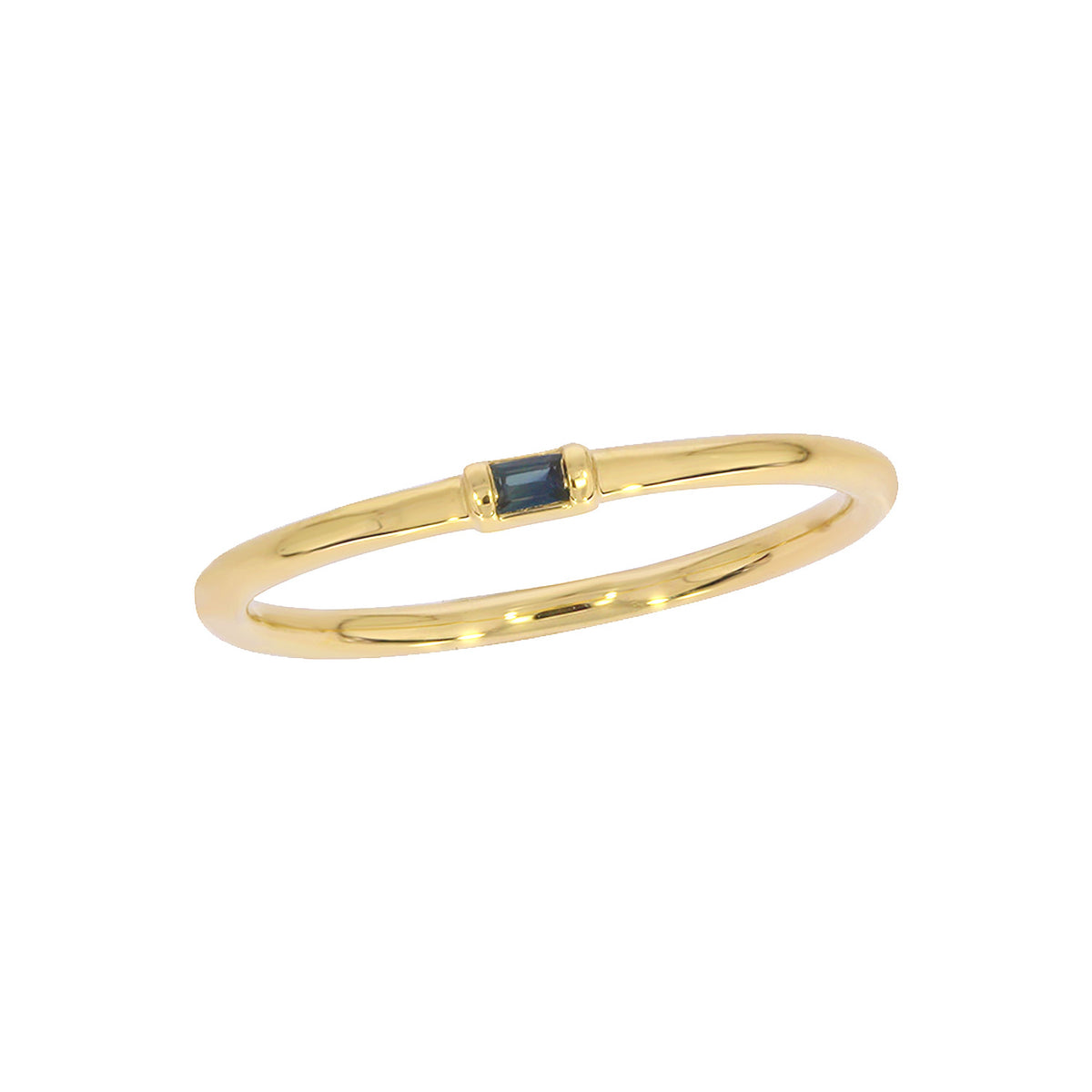 RAA01545. 14K Solid Yellow Gold Solo Baguette Ring