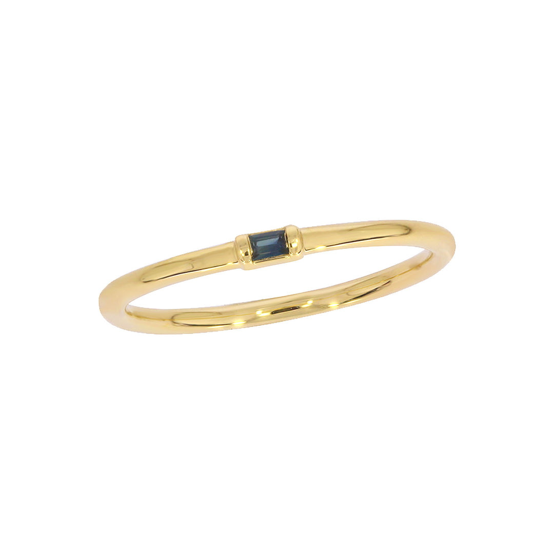 RAA01545. 14K Solid Yellow Gold Solo Baguette Ring