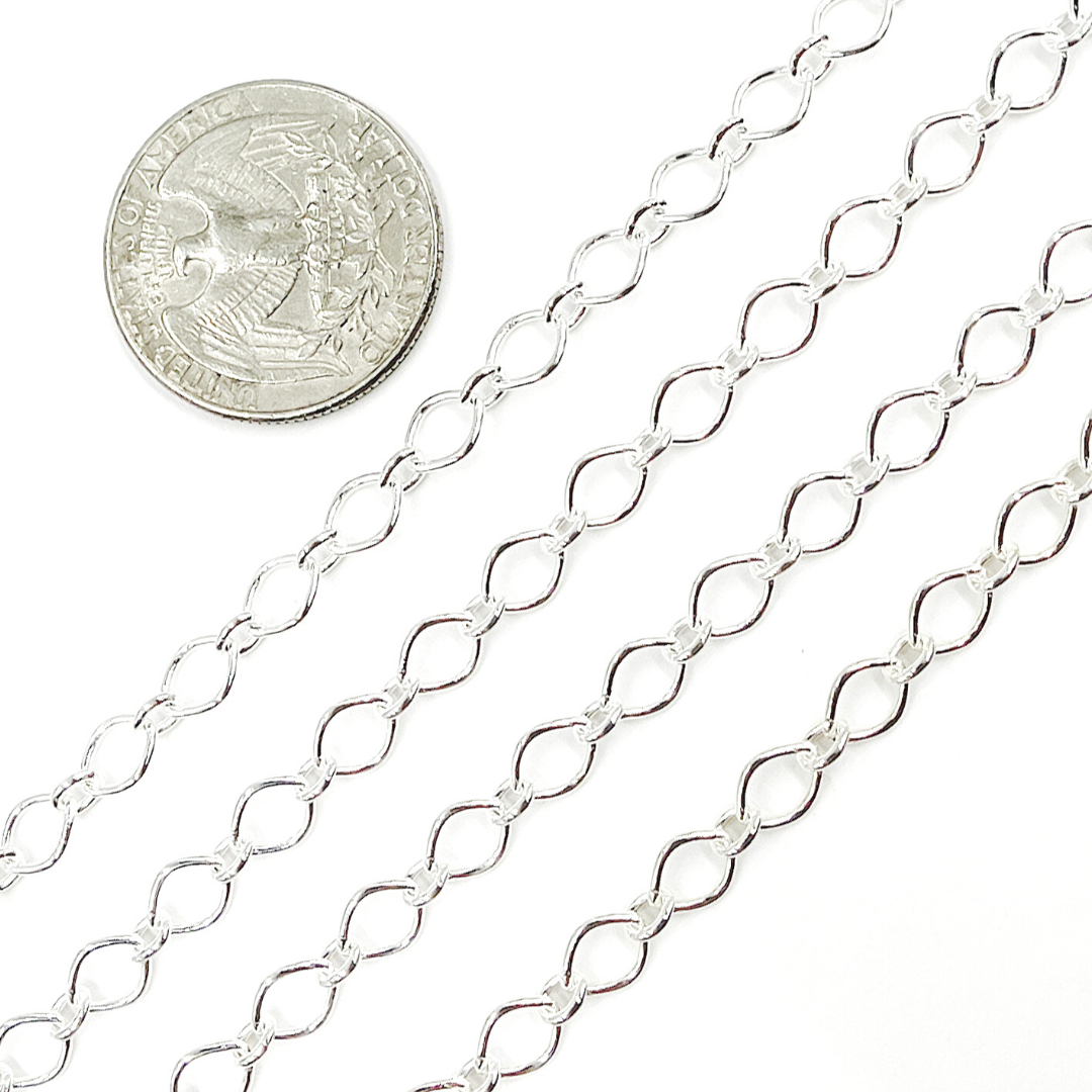 Sterling Silver Big and Small Oval Link Chain