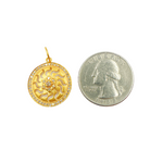 Load image into Gallery viewer, 14K Solid Gold with Diamonds Circle Charm. GDP212
