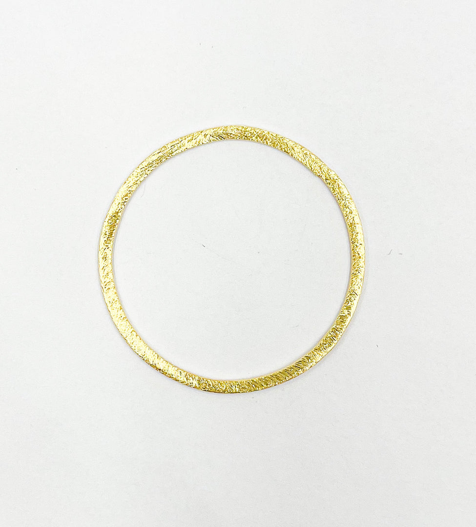 Gold Plated 925 Sterling Silver Connector Circle 40 mm. GPBS7