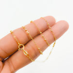 Load image into Gallery viewer, 025R03BLS7. 14K Solid Yellow Gold Satellite Necklace