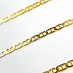 Load image into Gallery viewer, 040FLP1BBT2byFt. 14k Solid Gold Flat Marina Link Chain