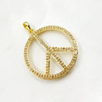 Load image into Gallery viewer, DP098. Diamond Sterling Silver Round Peace Pendant
