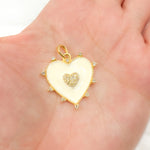 Load image into Gallery viewer, DP829A. Diamond Sterling Silver Heart Enamel Pendant
