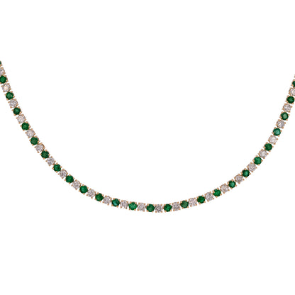 NFQ72599. 14K Solid Gold Diamond and Gemstone Fancy Necklace