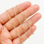Load image into Gallery viewer, XM/2331/SP. 14k Gold Filled 1 Long &amp; 3 Sterling Silver Short Link Chain