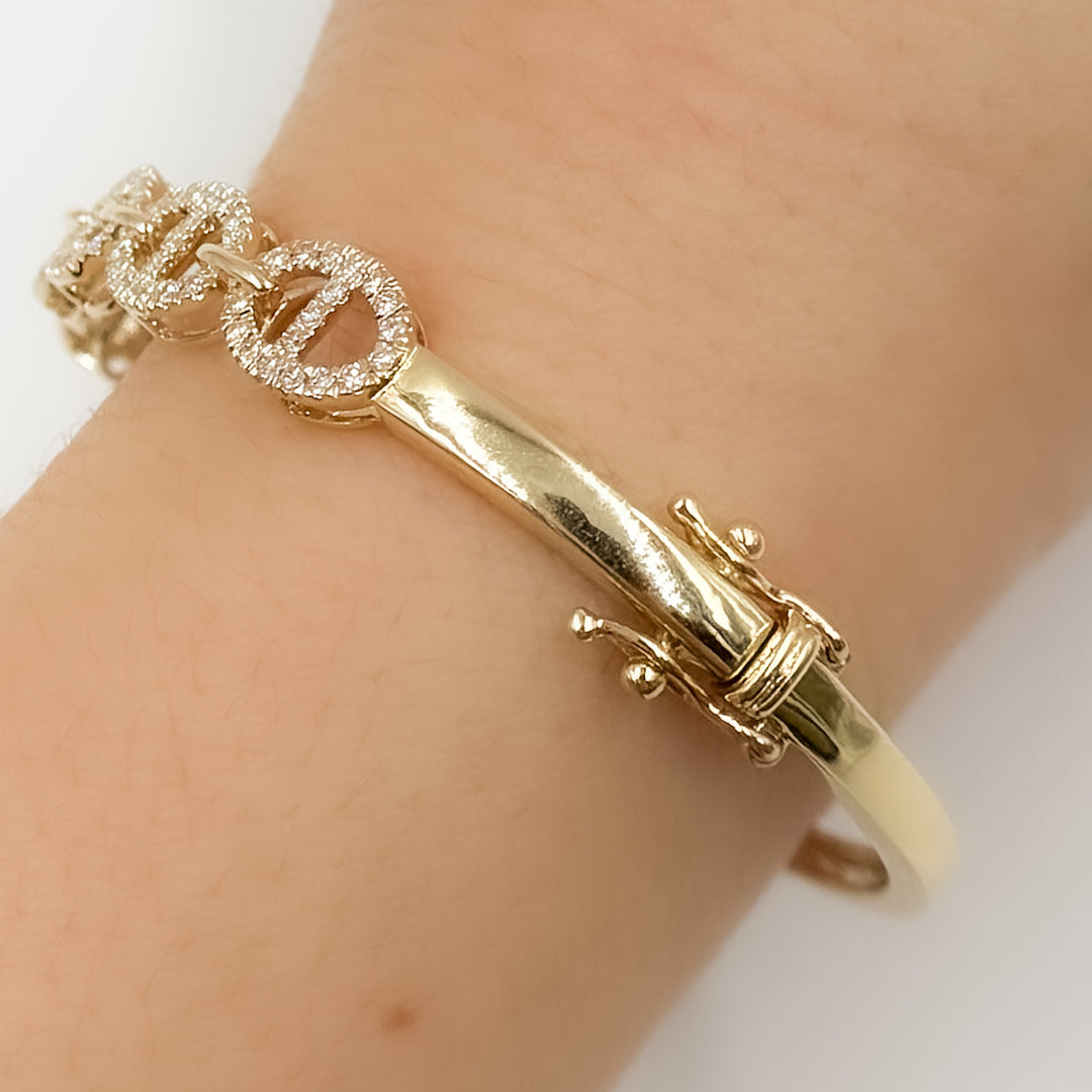 BNH68576. 14K Solid Gold Diamond Bangle