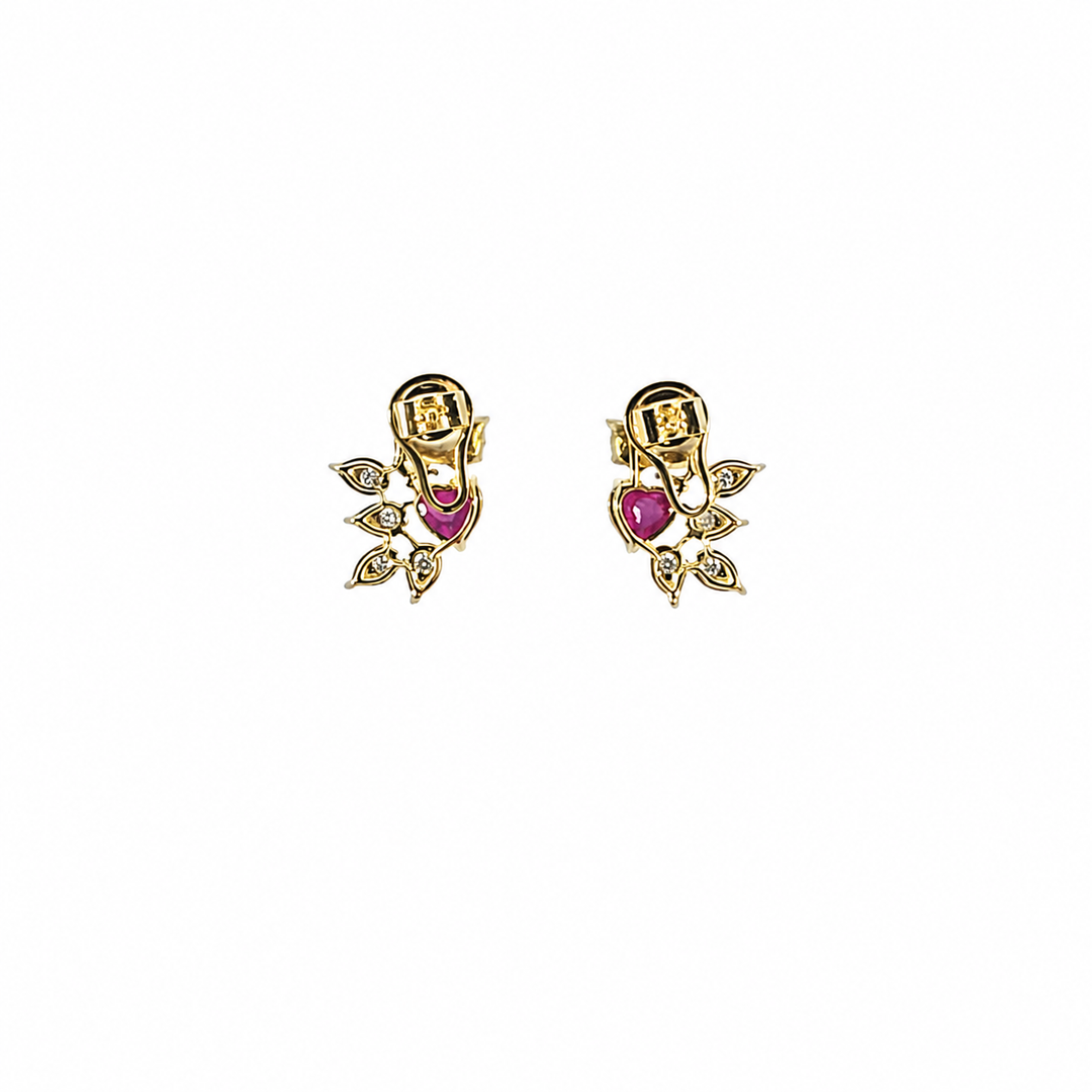 ER424626. 14k Solid Gold Diamond and Gemstone Fancy Earrings