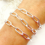 925 Sterling Silver Oval Cable Link Chain