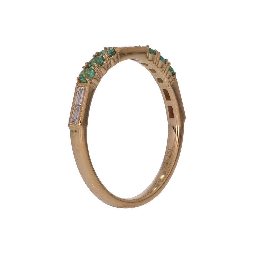 RAB02643EM. 18K Solid Gold Diamond & Emerald Ring