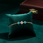 Load image into Gallery viewer, BR402708. 14k Solid Gold Diamond and Gemstone Fancy Flower Bracelet