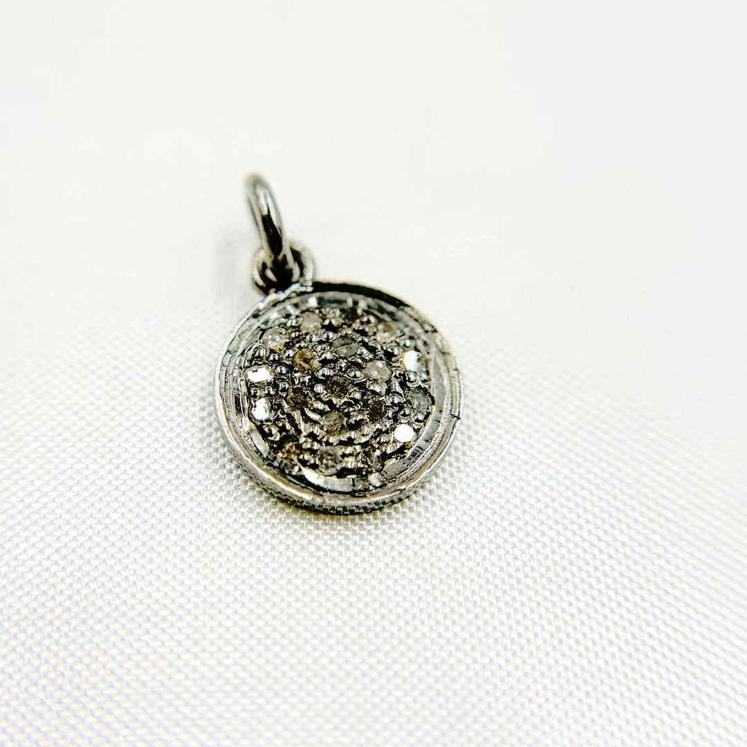 DC284. Diamond Sterling Silver Round Charm