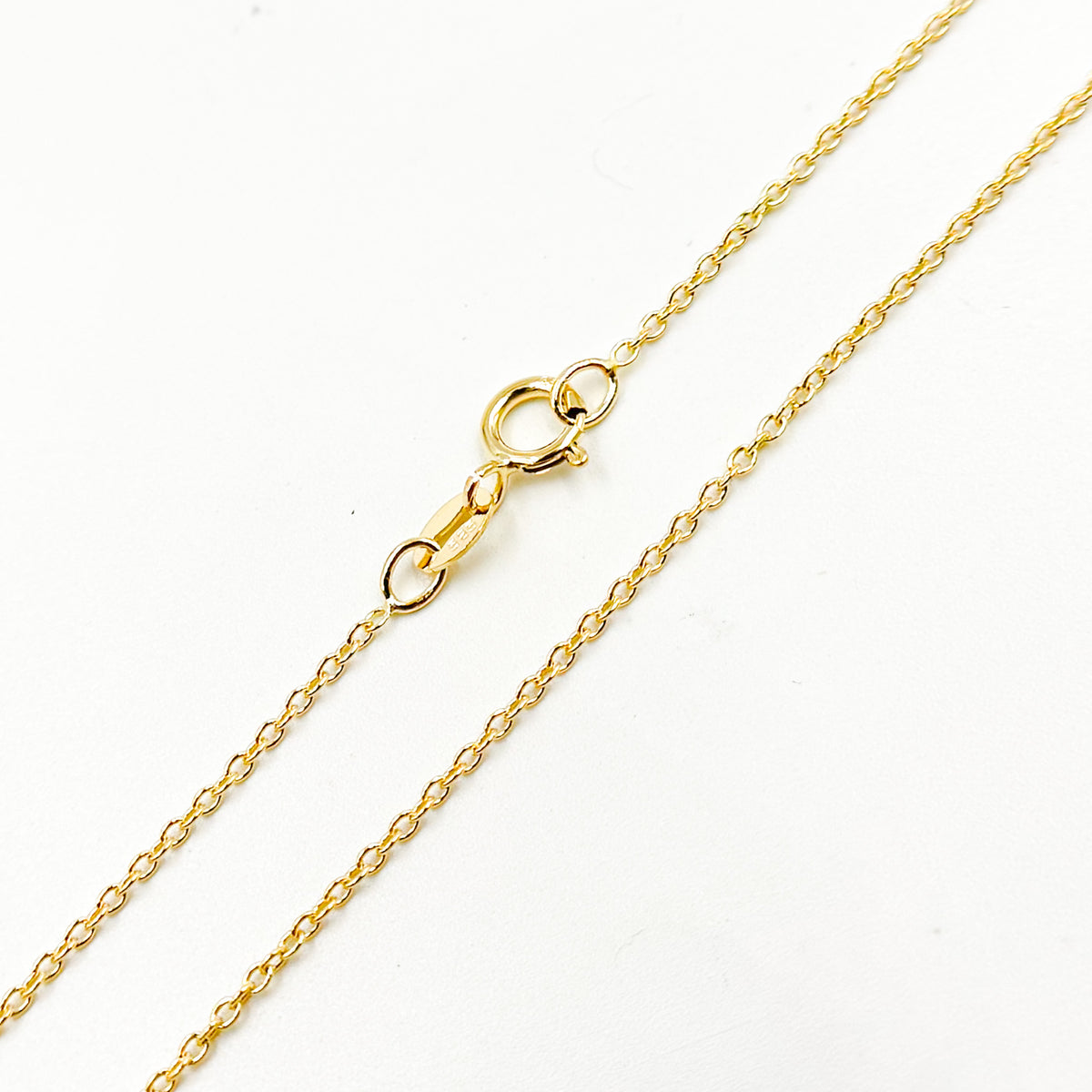 14K Solid Gold Cable 16 Inch Chain with Extender