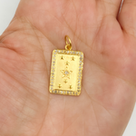 Load image into Gallery viewer, 14K Solid Gold Diamond Rectangle Pendant with Stars. GDP115
