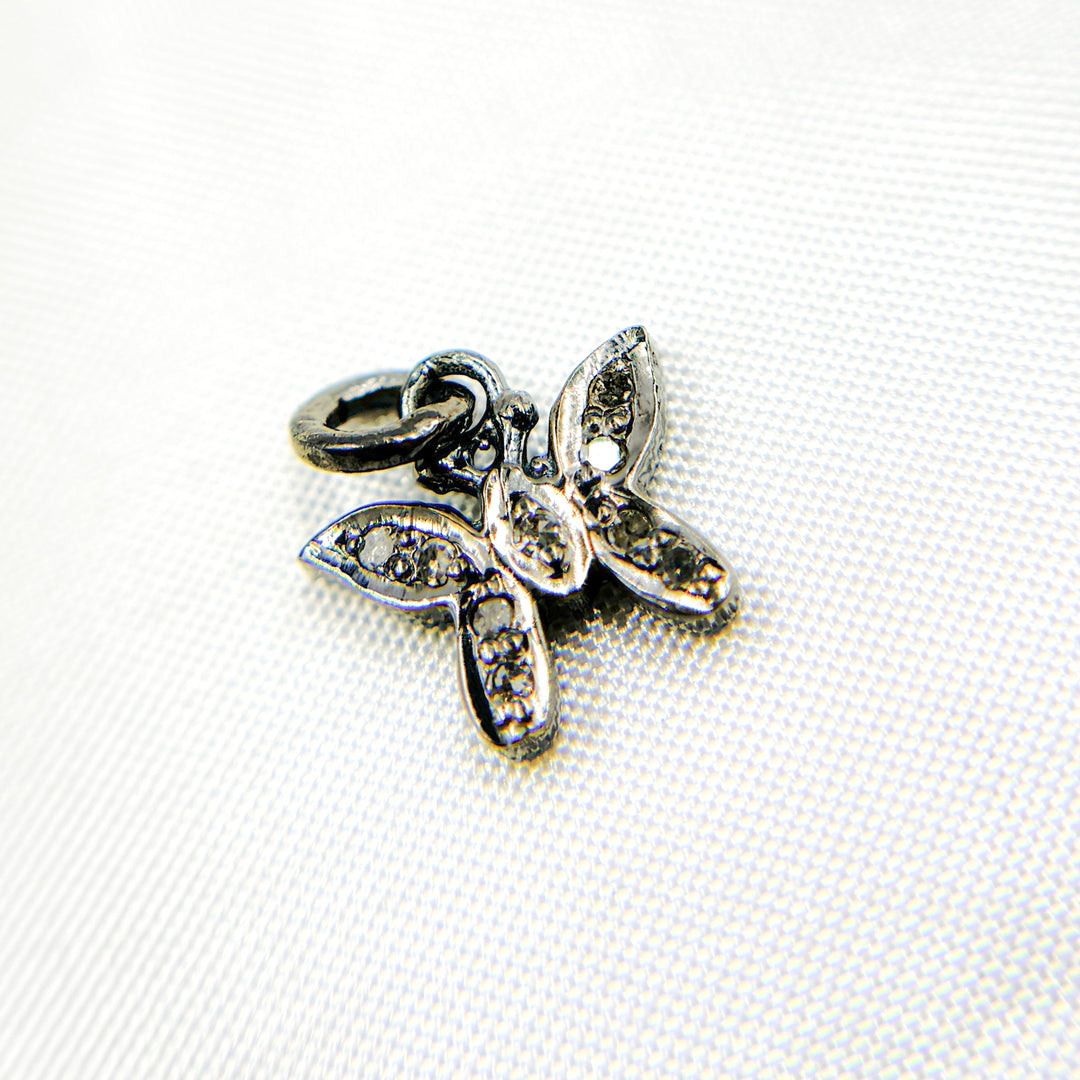 DC093. Diamond Silver Butterfly Charm