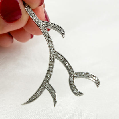 DC448. Diamond & Sterling Silver Horn Pendant