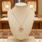 Load image into Gallery viewer, CP97269RU6X3. 14K Solid Gold Diamond and Gemstone Evil Eye Necklace