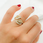 Load image into Gallery viewer, 14K Solid Gold Diamond Open Leaf Ring. RFL17165
