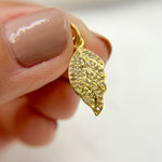 Load image into Gallery viewer, DC444. Diamond Sterling Silver Leaf Charm
