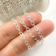 Sterling Silver Flat Hammered Oval Link Chain
