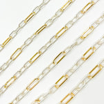 Load image into Gallery viewer, V307TT. Gold Filled  and Silver Mixed Link Chain – Smooth Long Links and Twisted Short Links