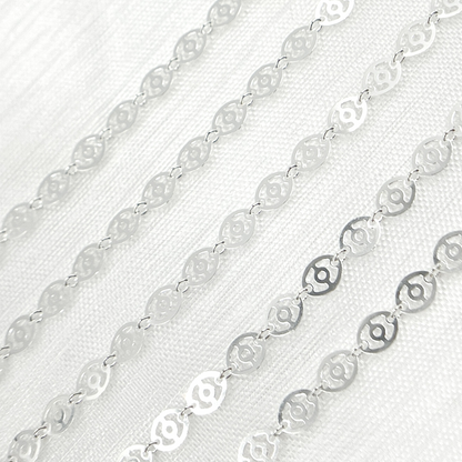 V16SS. 925 Sterling Silver Oval Pattern Chain