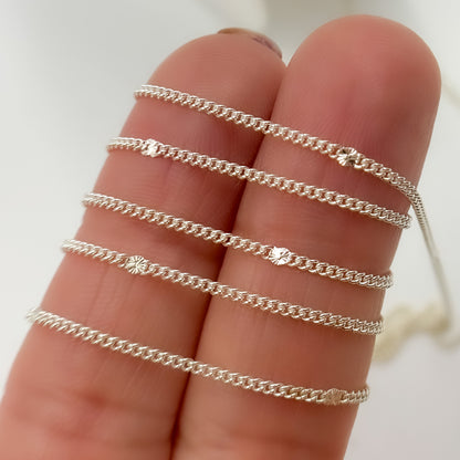 Sterling Silver Satellite Curb & Diamond Cut Marina Link Chain