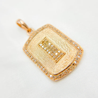 Diamond & Sterling Silver Rectangle Pendant