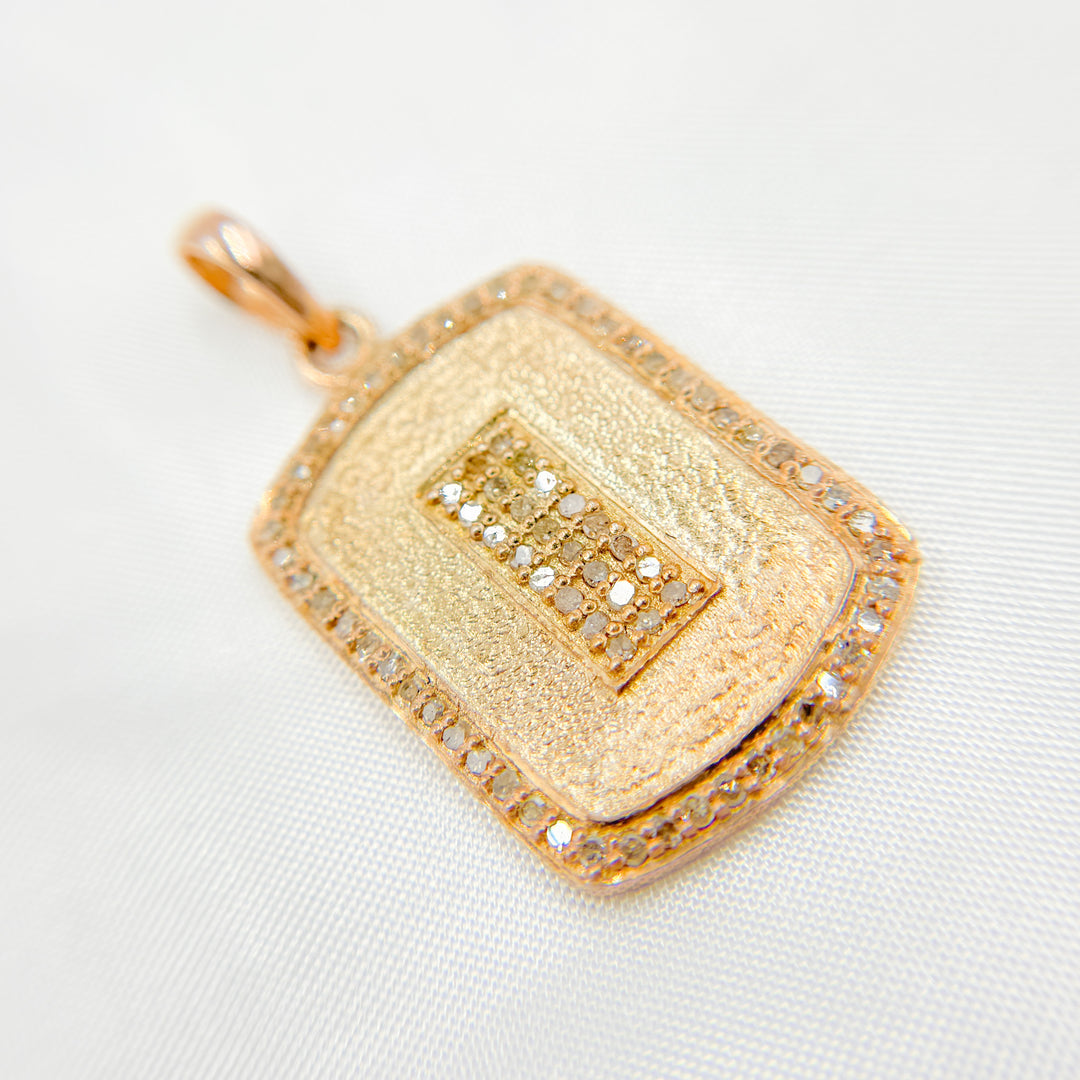 DP148. Diamond & Sterling Silver Rectangle Pendant