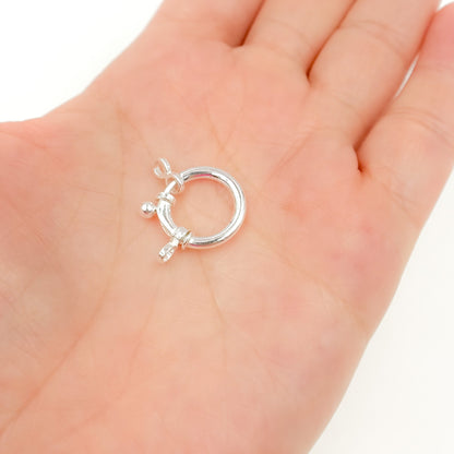HSRL14SS. 14MM White Sterling Silver Spring Ring