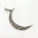 Load image into Gallery viewer, DP1017. Diamond Sterling Silver Moon Pendant
