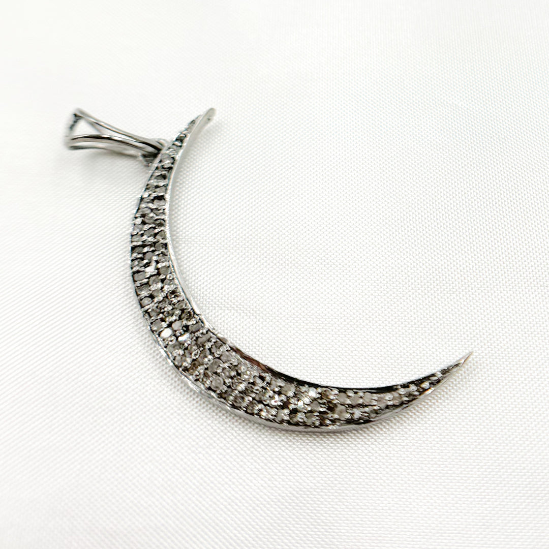 DP1017. Diamond Sterling Silver Moon Pendant