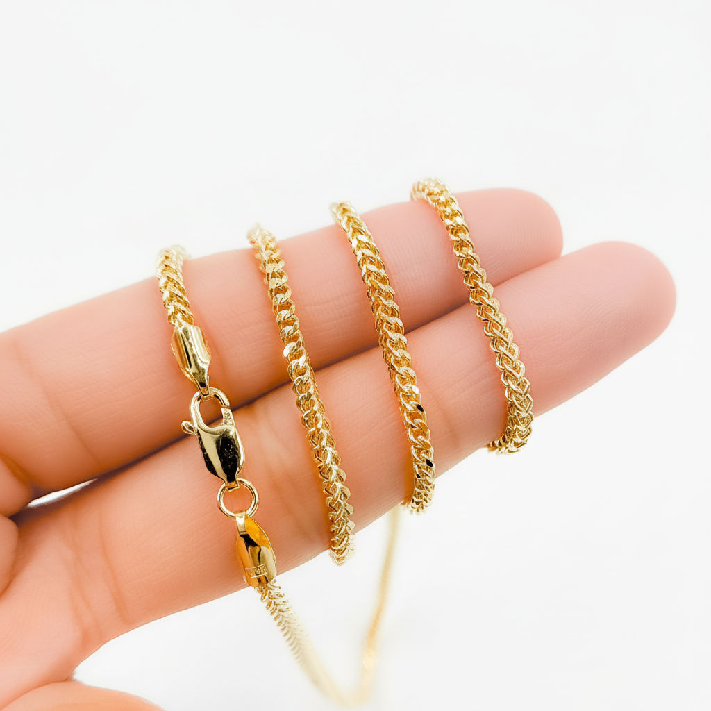 060HVI2004000. 14K Yellow Gold Hollow Franco Chain