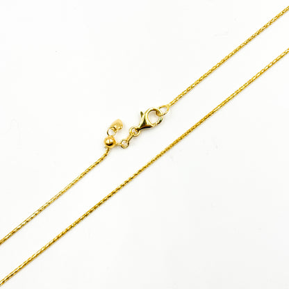 TRE004. 14k Solid Yellow Gold Wheat Chain