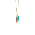 Load image into Gallery viewer, 14k Solid Gold Diamond and Turquoise Heart Necklace. CN96244TQ
