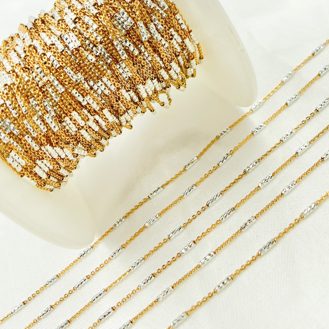 Z69GS. Gold Plated Sterling Silver Satellite Diamond Cut Tube Chain