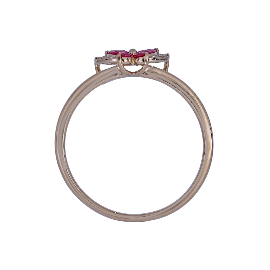 RFA19695RU. 14K Solid Gold Diamond and Ruby Ring