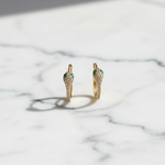 Load image into Gallery viewer, HP404198. 14k Solid Gold Diamond and Gemstone Snake Hoop Earrings