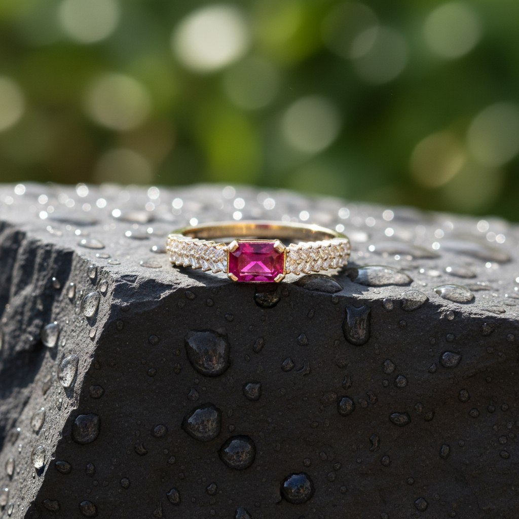RN421923. 14K Solid Gold Diamond and Gemstone Ring