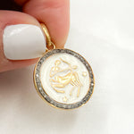 Load image into Gallery viewer, DP613A. Diamond Sterling Silver Round Sagittarius Zodiac Enamel Pendant
