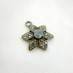 Load image into Gallery viewer, DSC033. Diamond &amp; Sterling Silver Flower Charm with Gemstone
