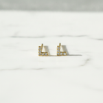 Load image into Gallery viewer, ER413639Y. 14k Solid Yellow Gold Diamond Triangle Studs