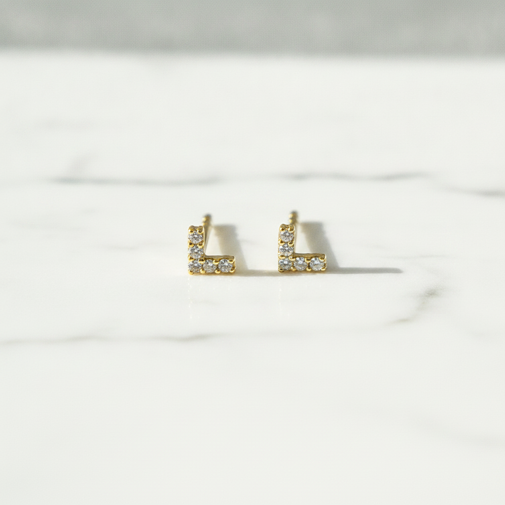 ER413639Y. 14k Solid Yellow Gold Diamond Triangle Studs