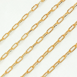 Load image into Gallery viewer, 925 Sterling Silver Gold Plated Smooth &amp; White Silver Side Paperclip Chain. X1GSDC
