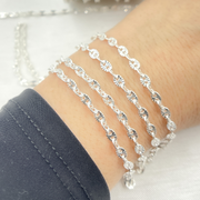 V90SS. 925 Sterling Silver Diamond Cut Marina Chain