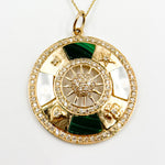 Load image into Gallery viewer, 14K Gold Symbols Round Pendant
