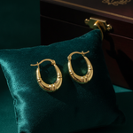 Load image into Gallery viewer, GER179. 14K Solid Gold Textured Hollow Hoops Earrings