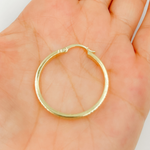 Load image into Gallery viewer, 14K Gold Flat Round Hoop Earrings with Texture. GER57
