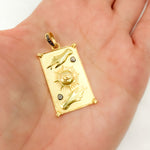 Load image into Gallery viewer, DP778. Diamond Sterling Silver Rectangle Hands and Evil Eye Pendant
